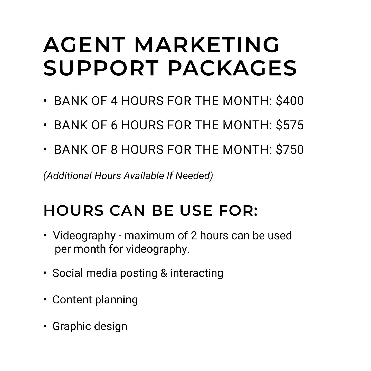 Agent Marketing Packages